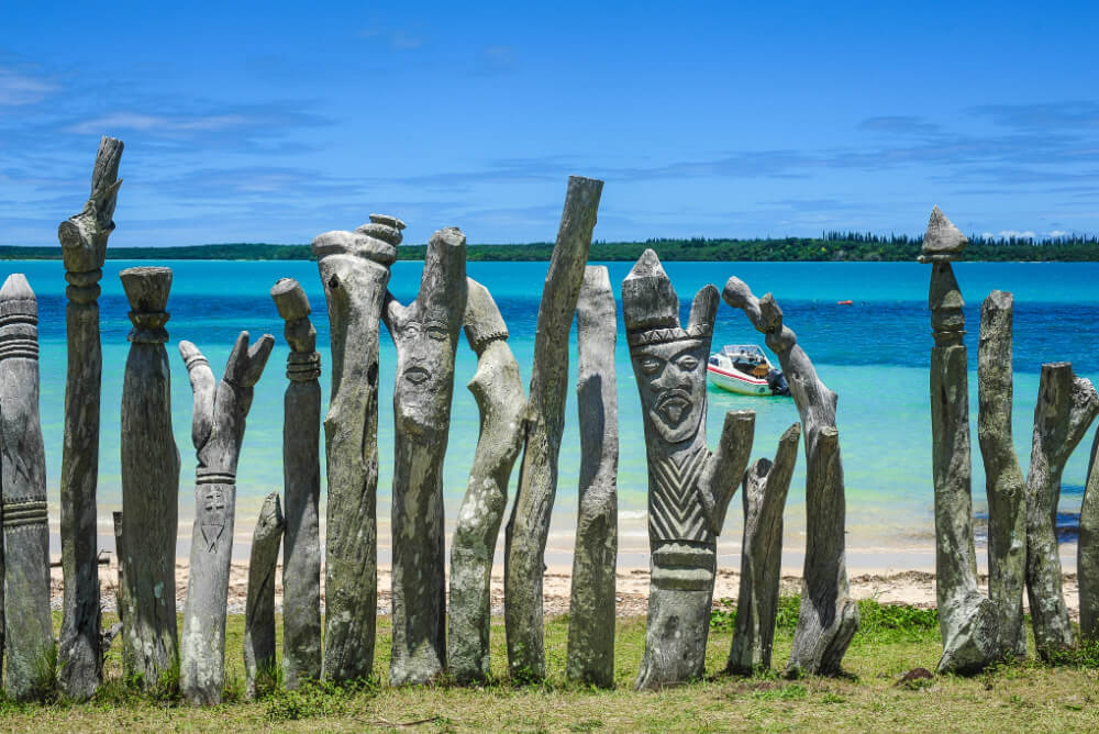 New Caledonia tribal wood carvings