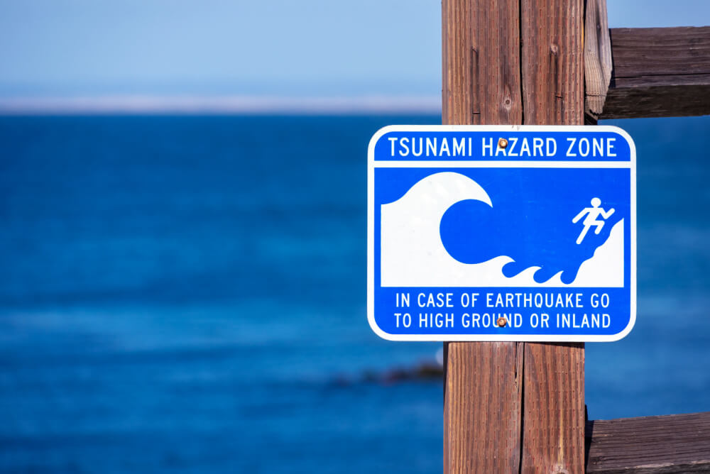 Tsunami warning sign