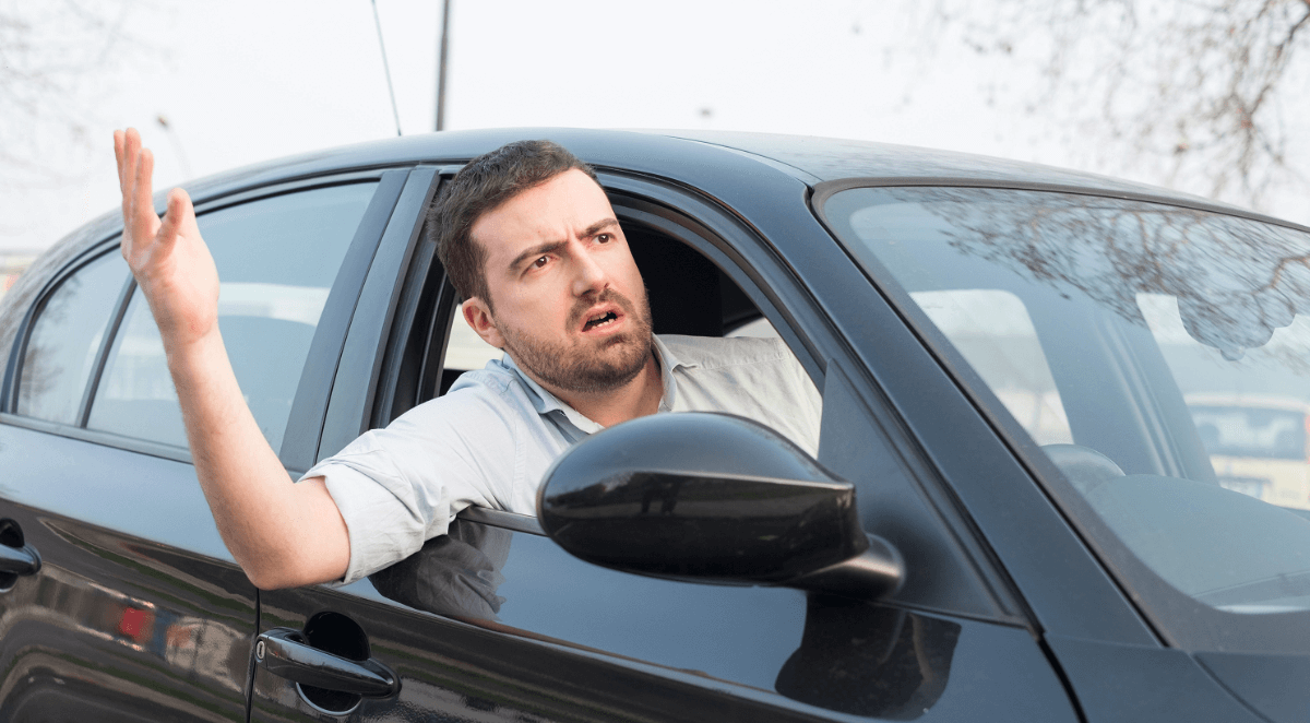 man with road rage