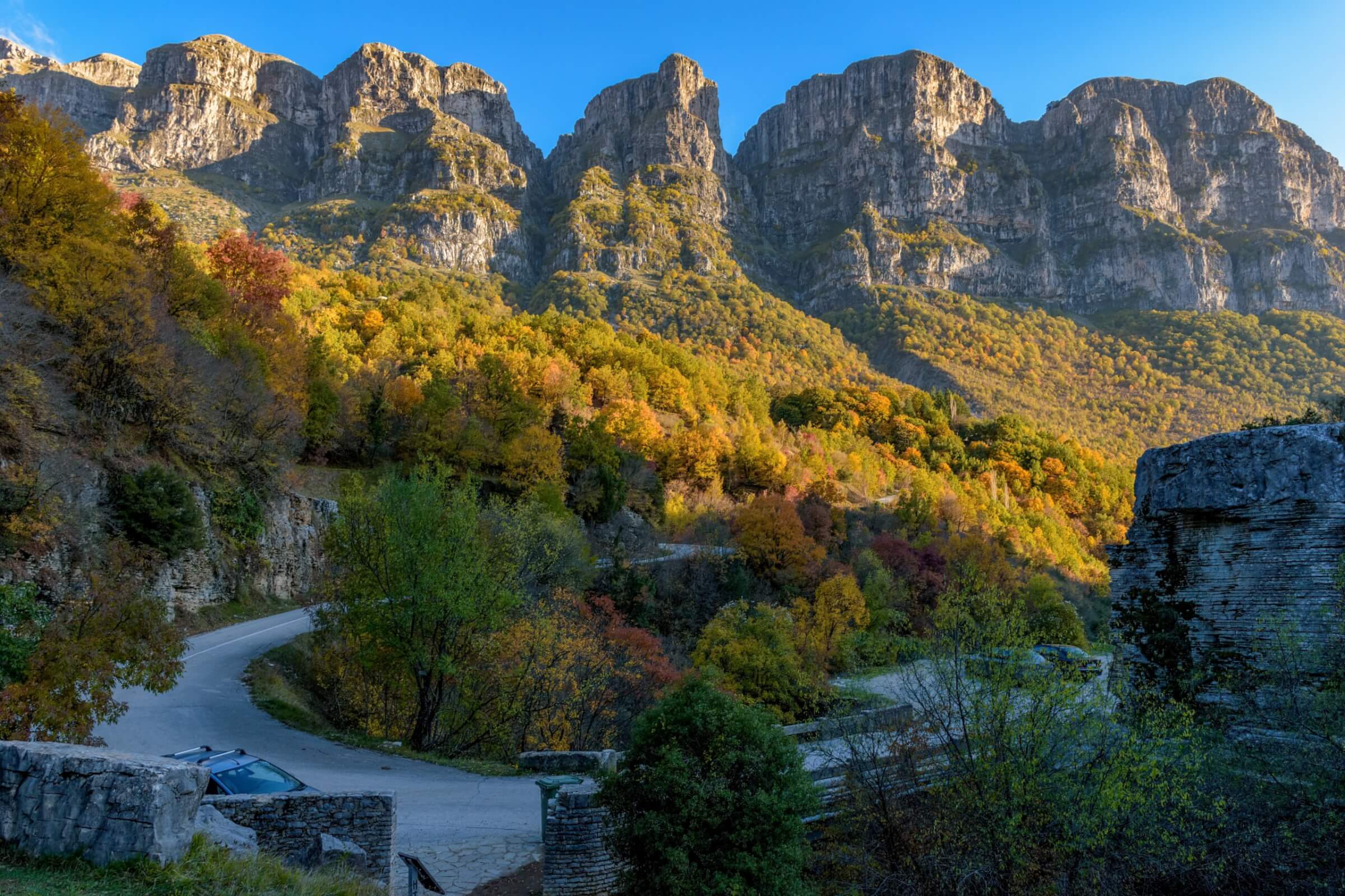 Image of a road through Greece's Epirus.