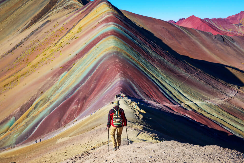 Hiker in Peru at la Montana de Siete Colores