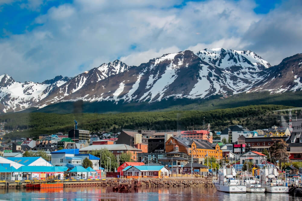 View of Ushaia from the city in Argentina