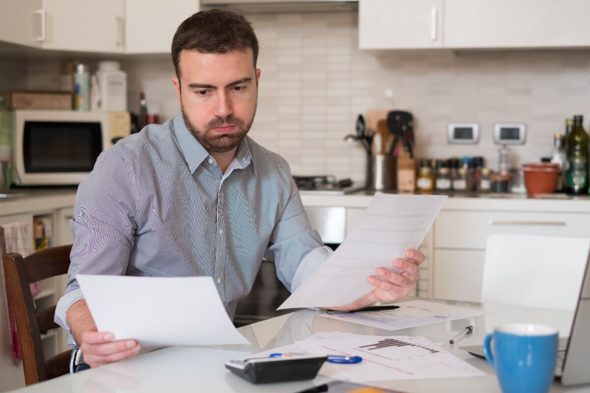 man with higher energy bill