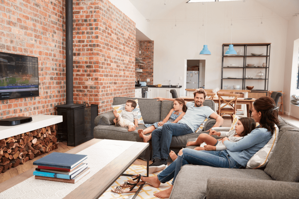 Family happy with home insurance claim