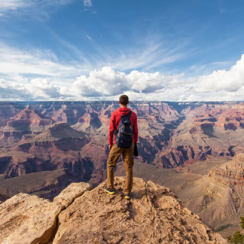 Hiker in the Grand Canyon USA