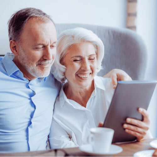 Older couple reviewing their health insurance