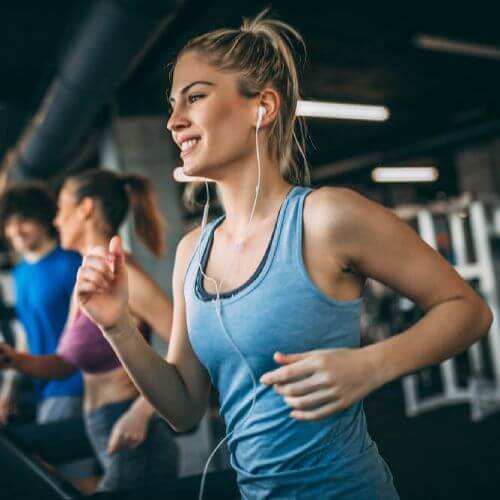 gym with young people looking after their health