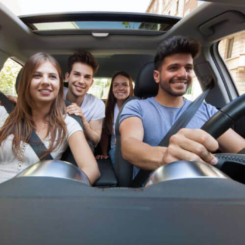 Young drivers enjoying life on the road