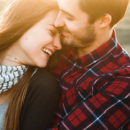 Couple enjoy outdoors
