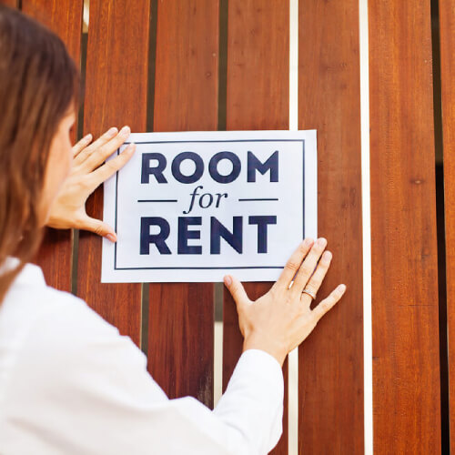 Room for rent sign