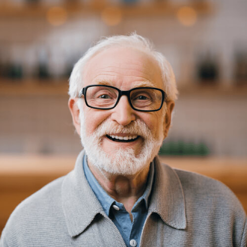 Senior with health insurance