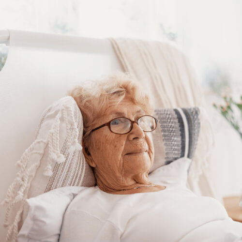Senior patient in hospital with health insurance