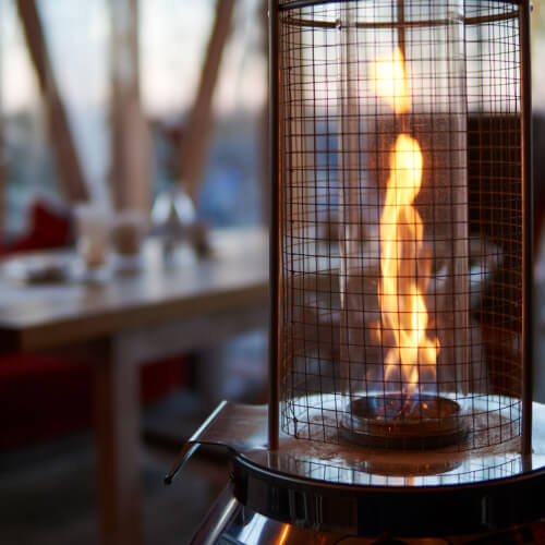 Small business gas heater for outdoor restaurant