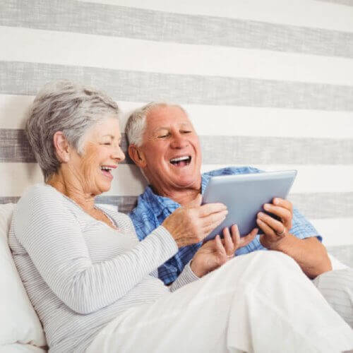 Couple compare senior home insurance