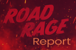 Words "road rage report" on red fiery background