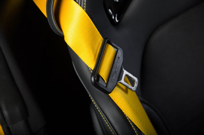 Gold-yellow car seatbelt