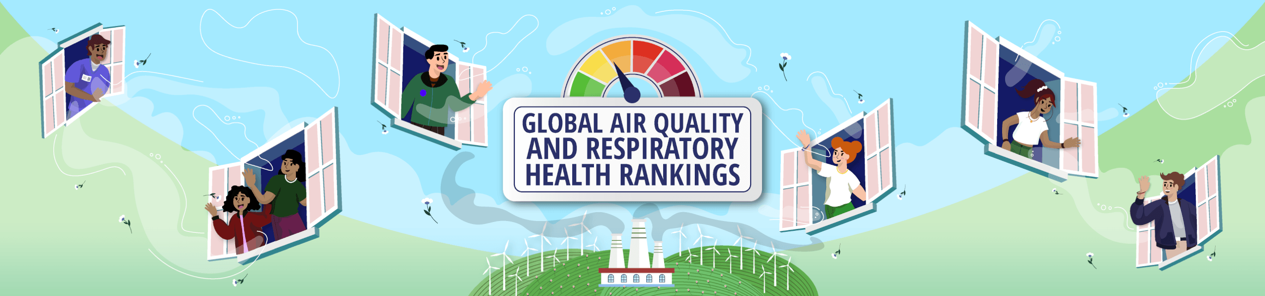 Image header for the global air quality and respiratory health rankings