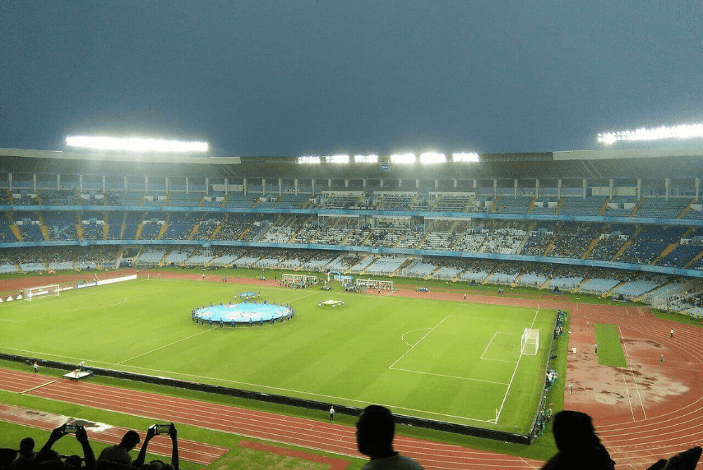 10th largest soccer stadium Salt Lake Stadium Kolkata India image thanks to Arnabsaha2212 of Wikimedia.org