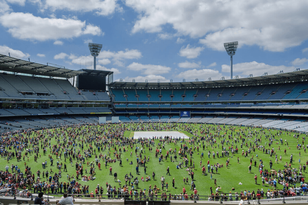 2nd largest soccer stadium Melbourne Cricket Ground MCG Melbourne Australia image thanks to Simon Yeo of Flickr.com
